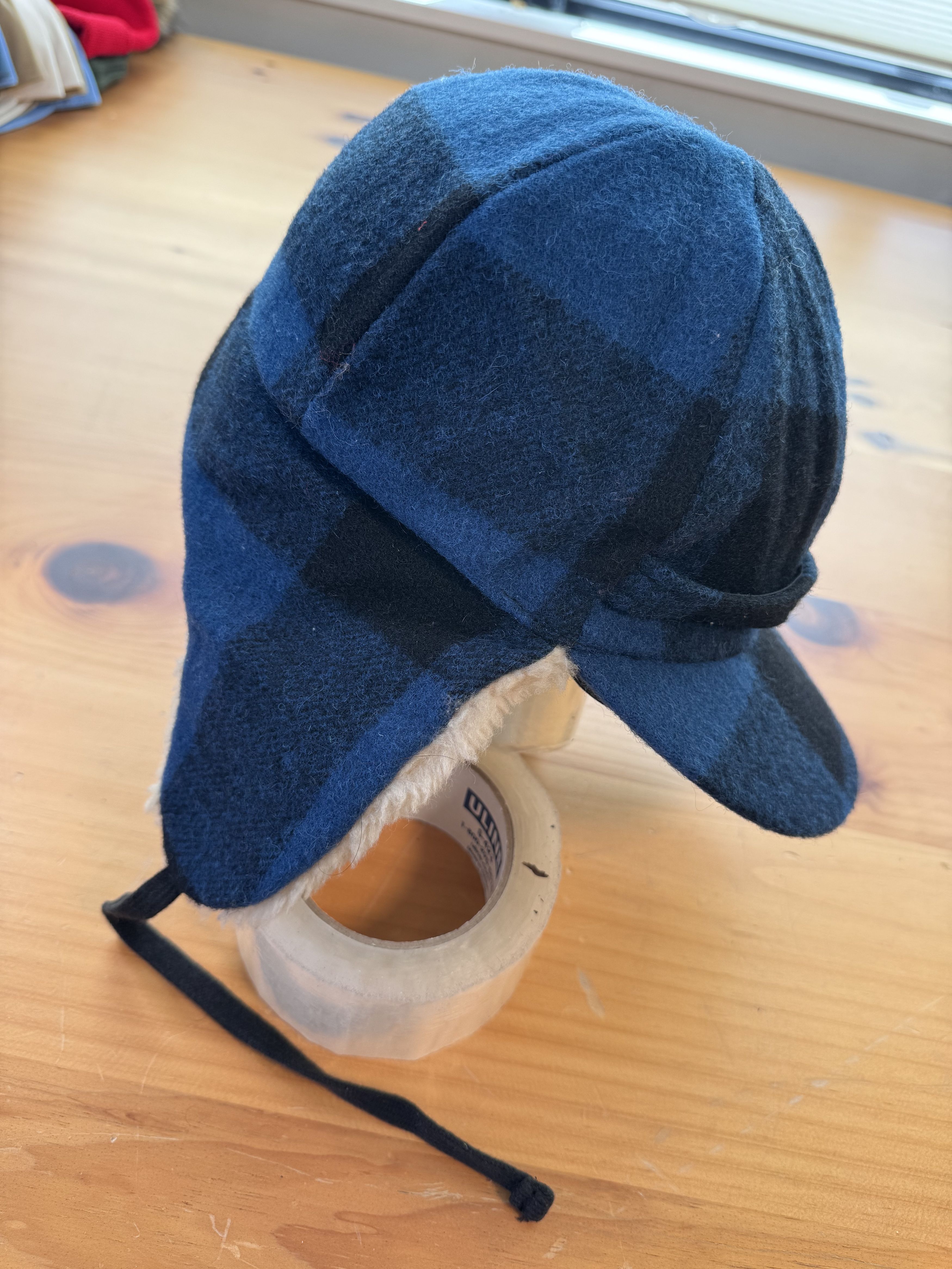Number Nine AW 05 High Streets Runway Plaid ear hat beanie