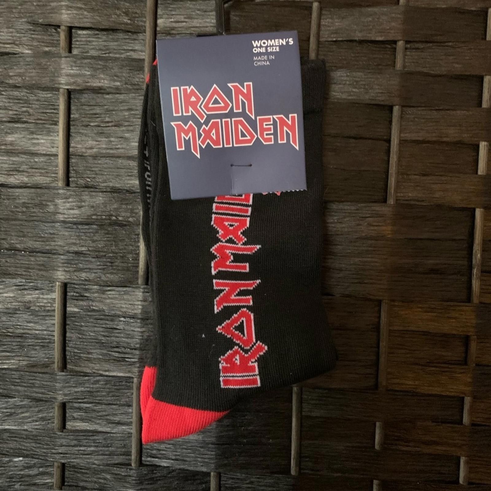 Iron Maiden 🖤Iron Maiden Women's Black and Red Socks Size ONE SIZE - 1 Thumbnail