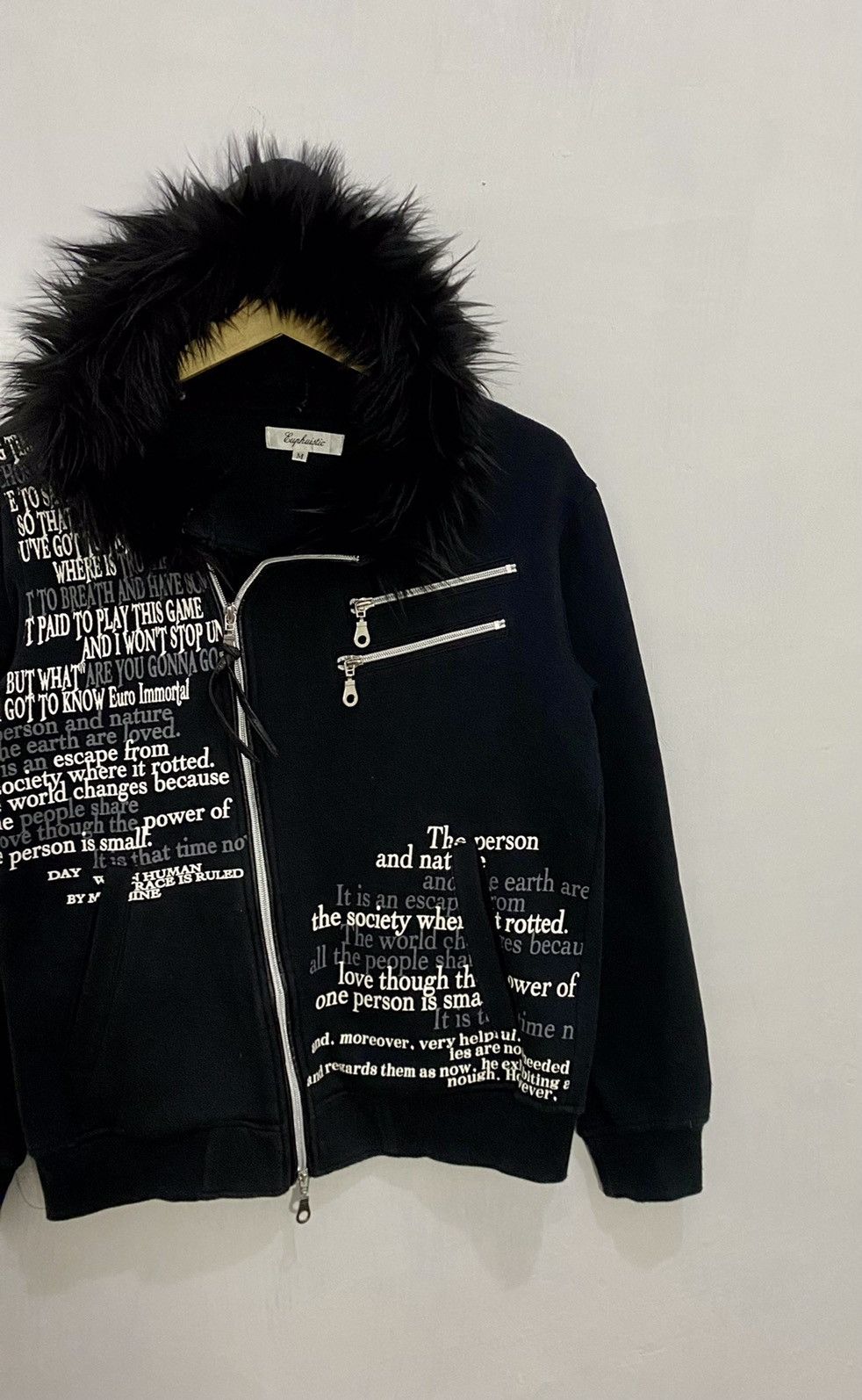 💥Poem💥 Fur Zipper Hoodie LGB Style
