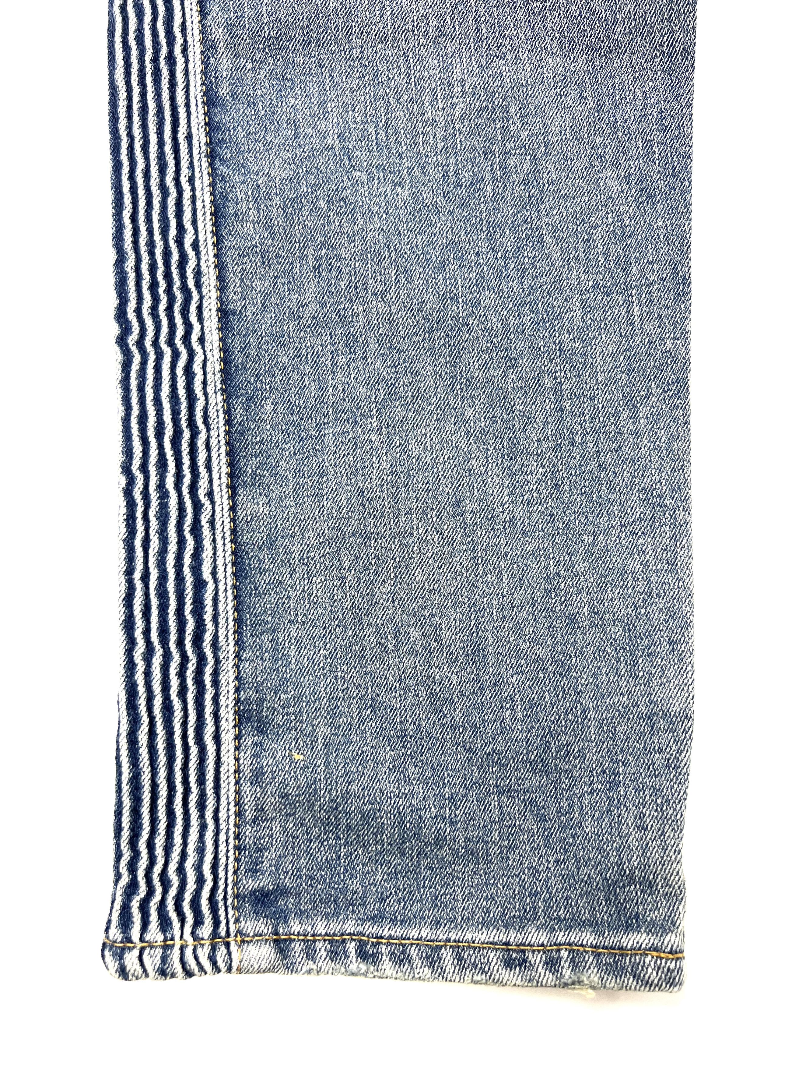 Balmain NEW, BALMAIN PARIS BLUE RIBBED DENIM JEANS SS17 Size US 33 - 10 Thumbnail
