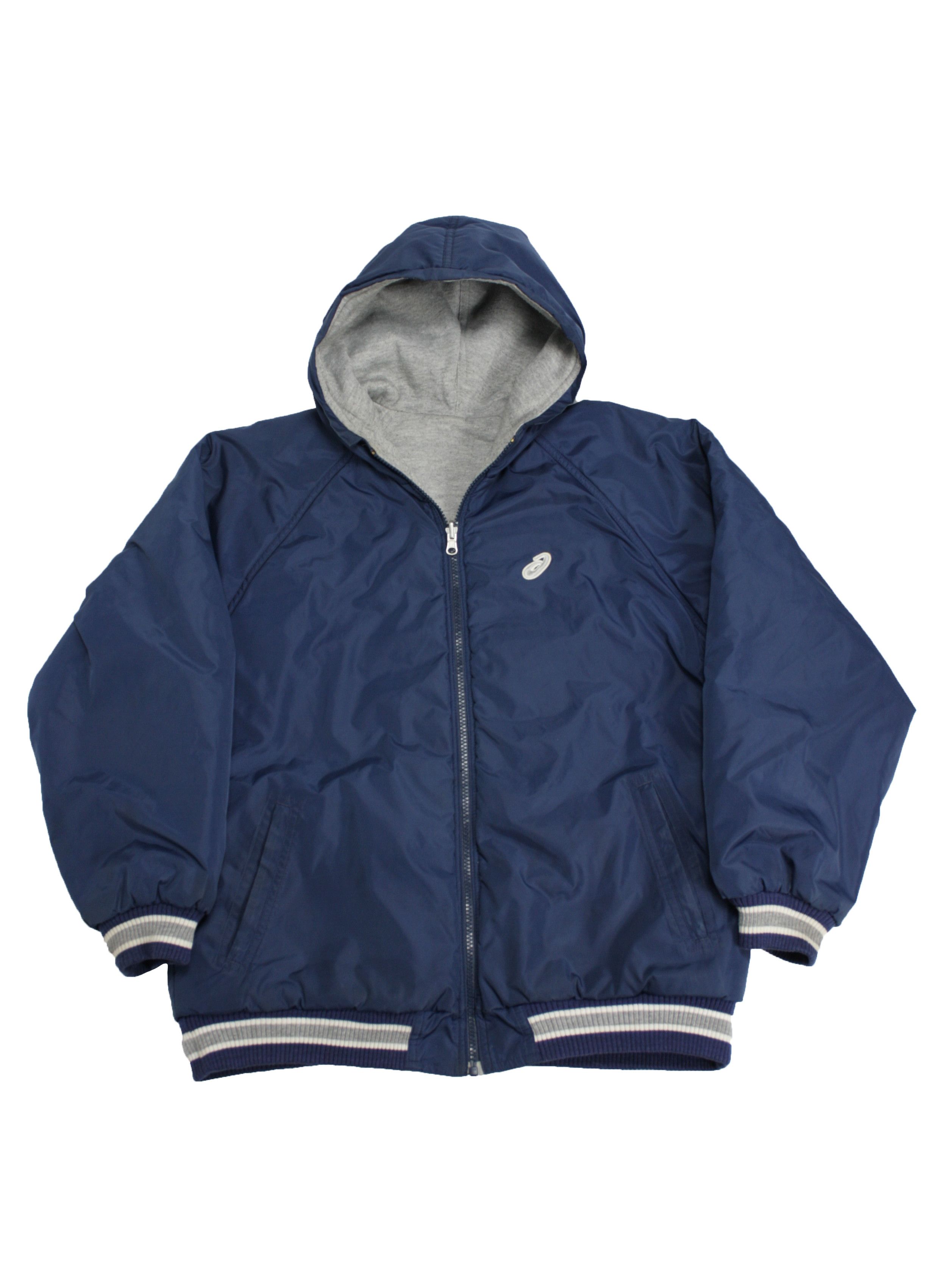 Asics × Vintage Asics 90s Vintage Nylon Hooded Varsity Padded Bomber Jacket Size US S / EU 44-46 / 1 - 1 Thumbnail
