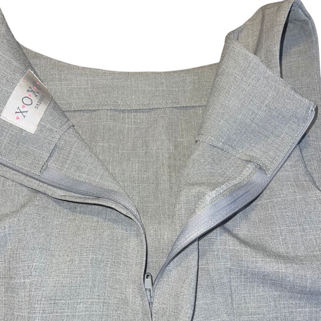 XOXO XOXO Juniors Sleeveless Gray Short Sheath Dress Y2K Career Size M / US 6-8 / IT 42-44 - 4 Thumbnail