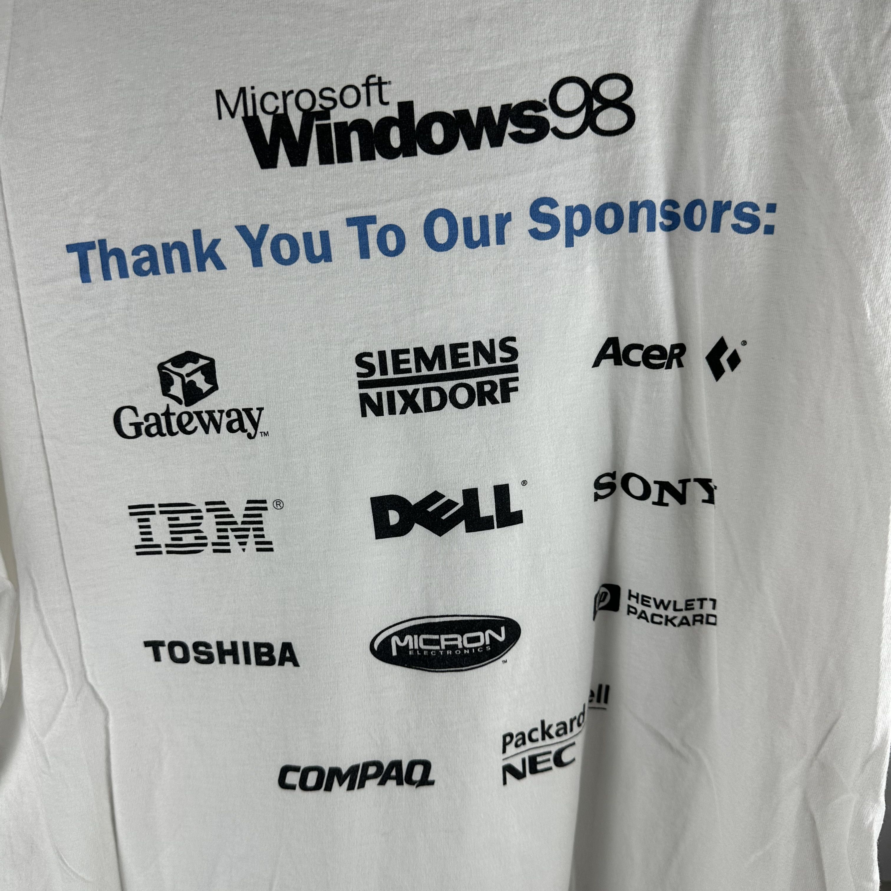 Vintage Vintage 1998 Microsoft Windows 98 Computing Highway T-Shirt Size US XL / EU 56 / 4 - 4 Thumbnail