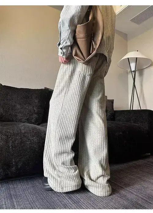 Jean Corduroy Stripe Loose Wide Leg Flare Pants Size US 30 / EU 46 - 5 Thumbnail