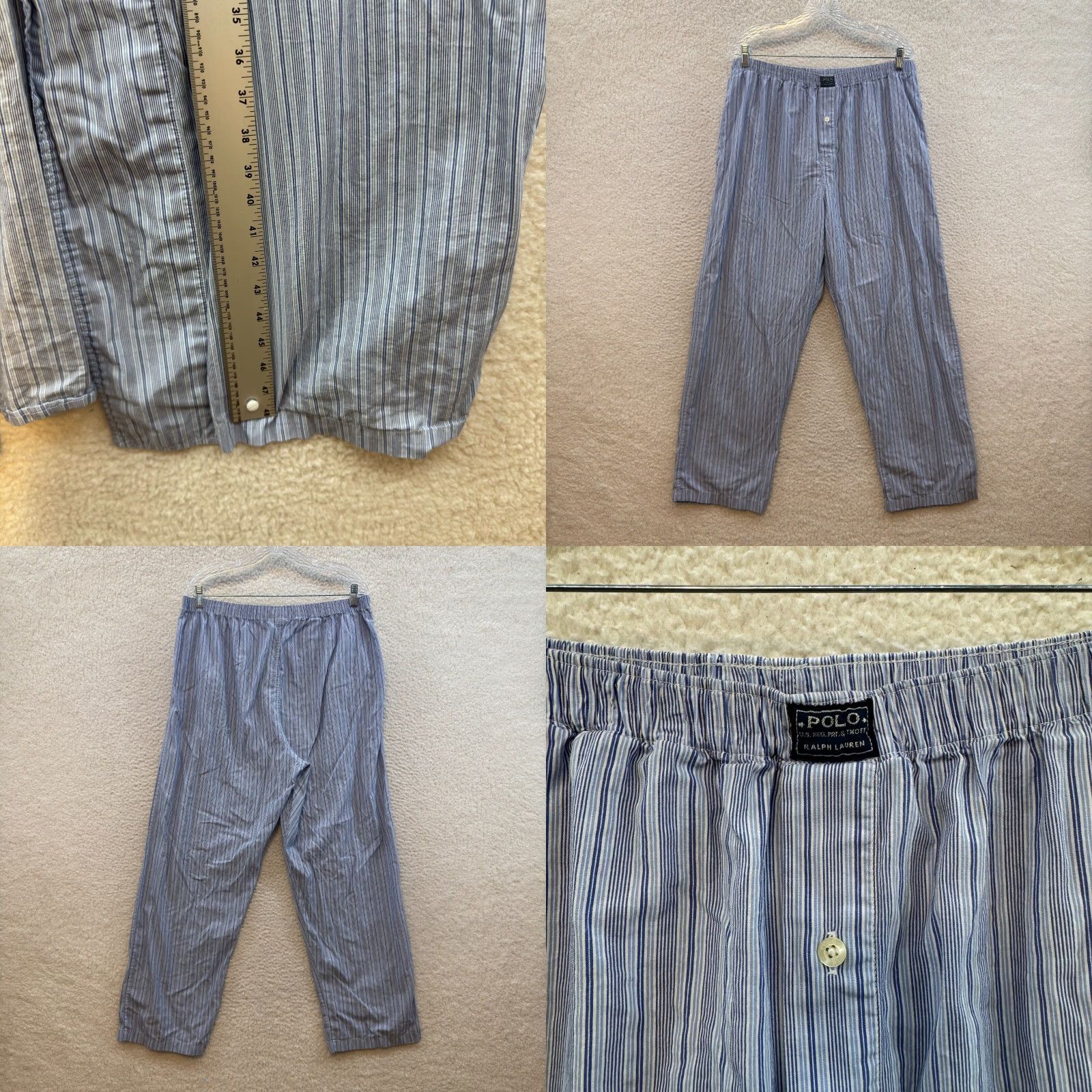 Polo Ralph Lauren Polo Ralph Lauren Robe Pajama Pants XL Blue Pinstripe Vertical Stripe Mens Size US XL / EU 56 / 4 - 8 Thumbnail