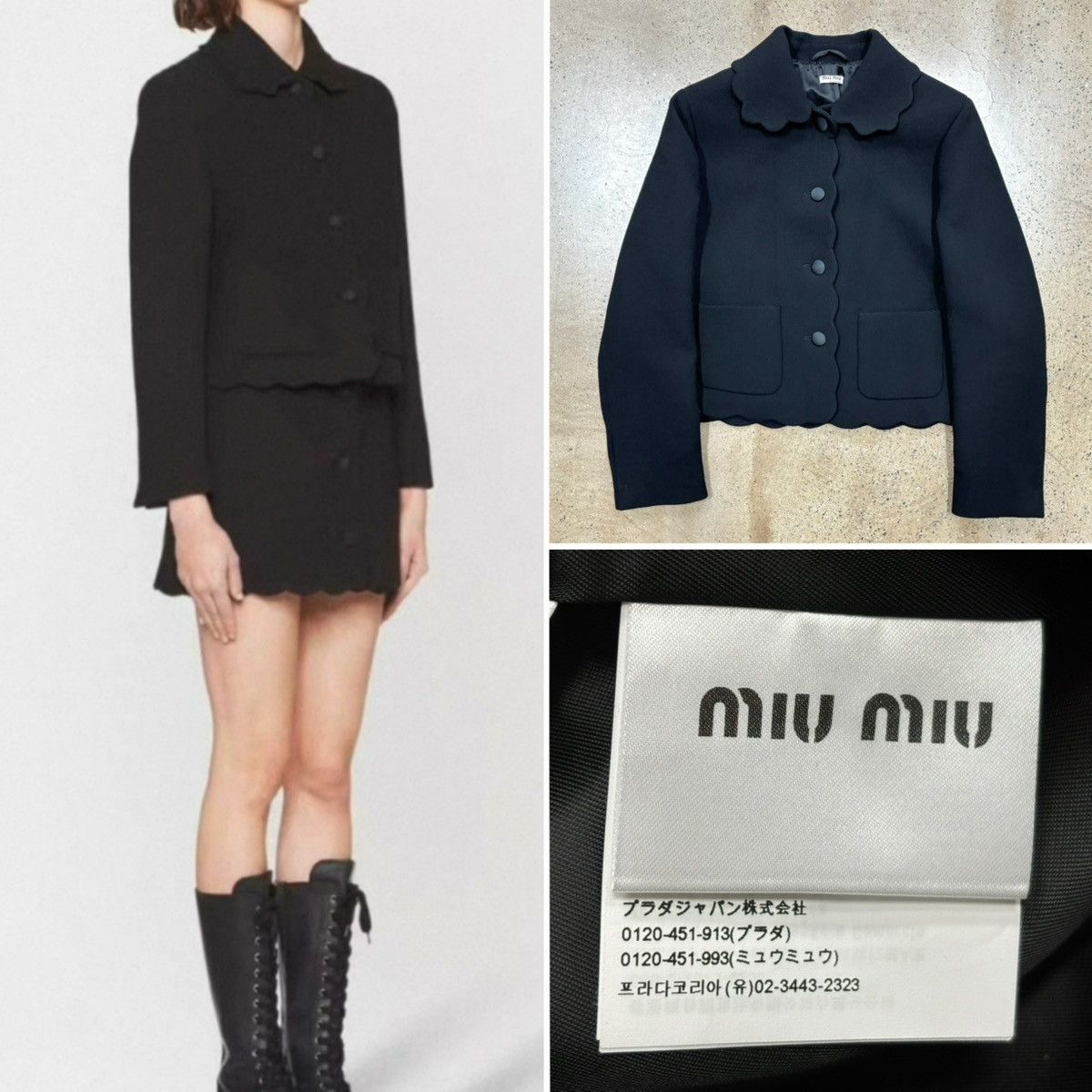 Miu Miu Miu Miu Single Breasted Scallop-Edge Wool Jacket Size M / US 6-8 / IT 42-44 - 1 Thumbnail