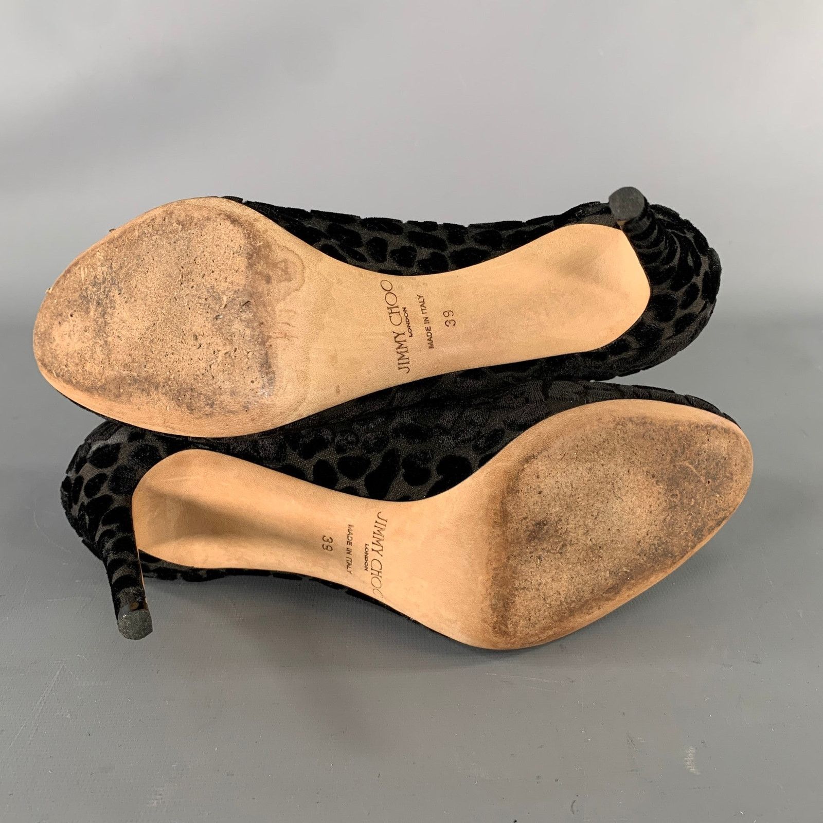 Jimmy Choo JIMMY CHOO Size 9 Black Devore Leopard Round Toe Pumps Size US 9 / IT 39 - 6 Thumbnail