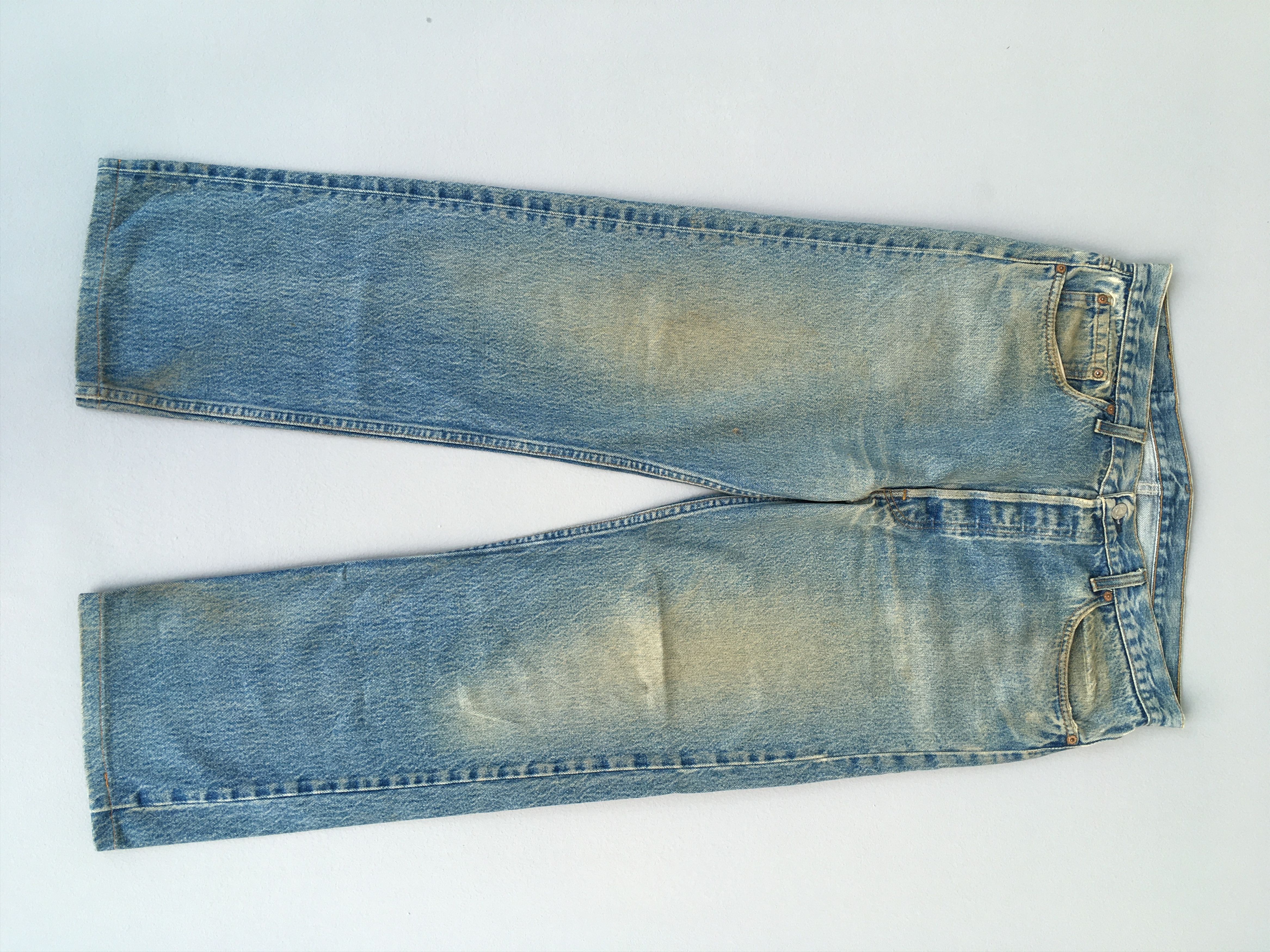 image of Vintage Levis 501 Denim Jeans Blue Faded Stonewash 35X27.5, Men's