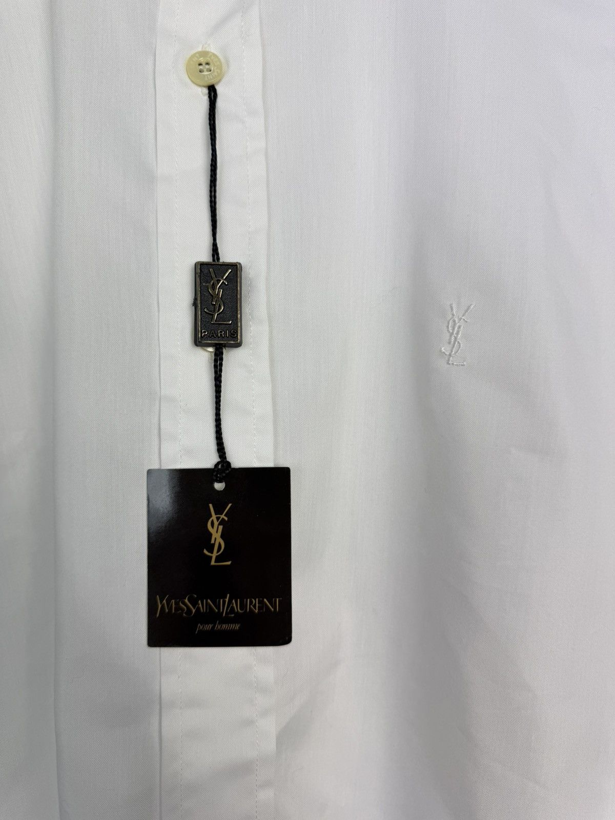 Yves Saint Laurent Yves Saint Laurent Shirt New With Tags White Small Logo Size US XL / EU 56 / 4 - 4 Thumbnail