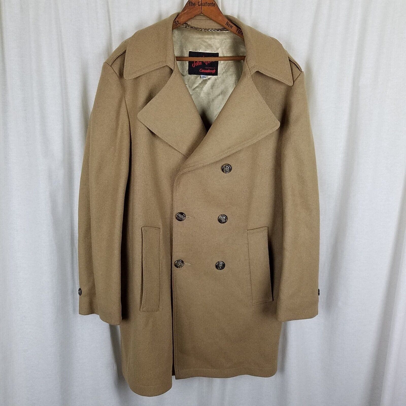 Buy Vintage John Weitz Wool Blend Gray Overcoat 8P