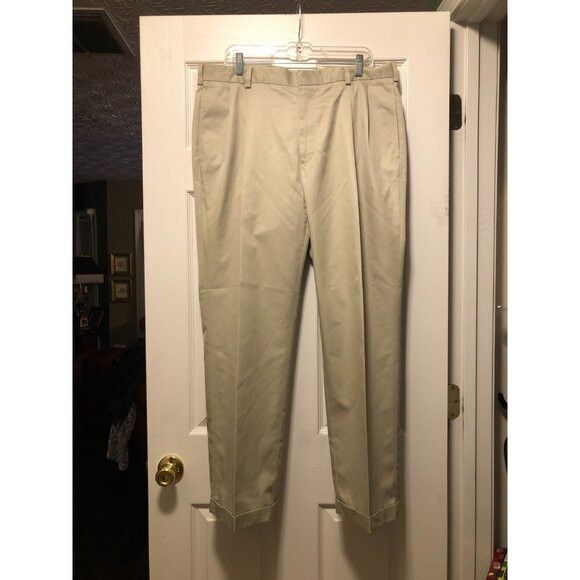 Jos. A. Bank jos.a.bank men's khaki 100%cotton casual pants size: 38/30 Size 38R - 1 Thumbnail