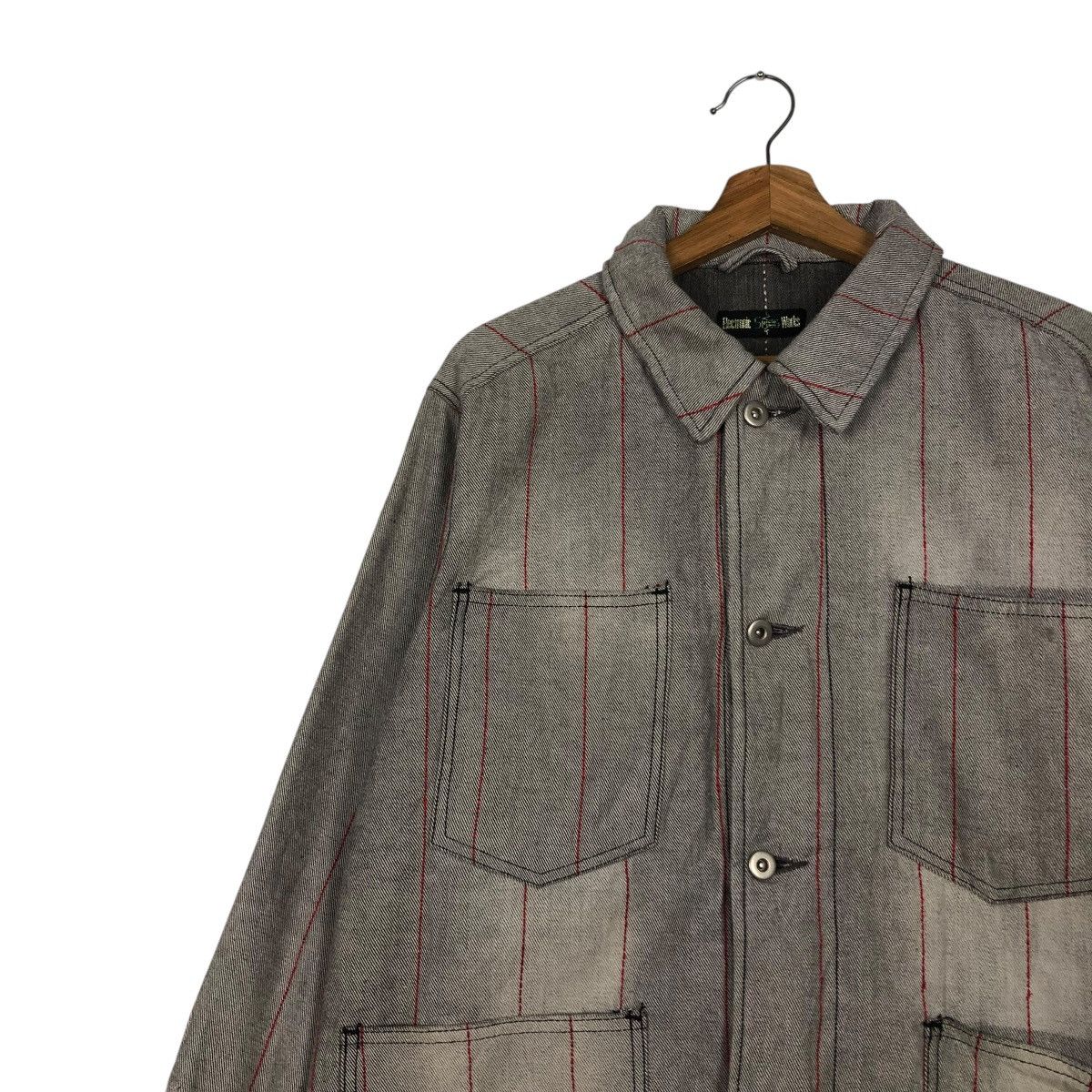 Japanese Brand VINTAGE HICKORY CHORE STRIPED JACKET ELECTRONIC ISSEYMIYAKE Size US L / EU 52-54 / 3 - 9 Thumbnail