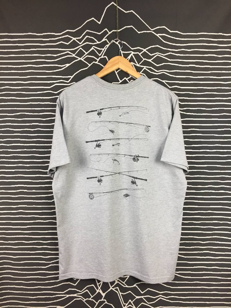 image of G H Bass Co x Outdoor Life G.h. Bass & Co Fishing Rod Graphic Tee in Grey, Men's (Size XL)