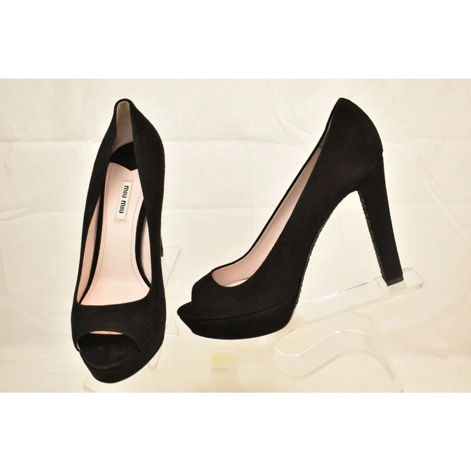 Miu Miu MIU MIU PRADA 5KP21 BLACK SUEDE GLITTER SOLES PUMPS 41 ITALY Size US 11 / IT 41 - 4 Thumbnail