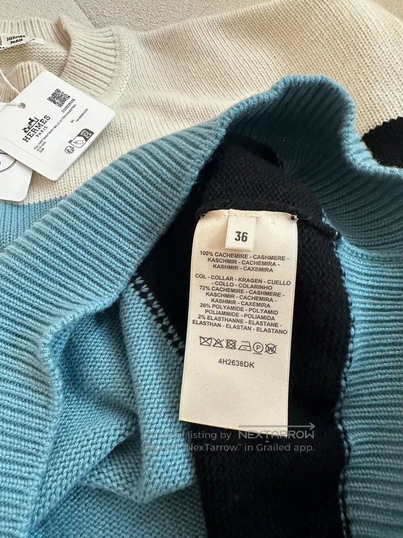 Hermes Hermes Women's Crew Neck Cashmere Sweater, Classic Colorbl Size XS / US 0-2 / IT 36-38 - 6 Thumbnail