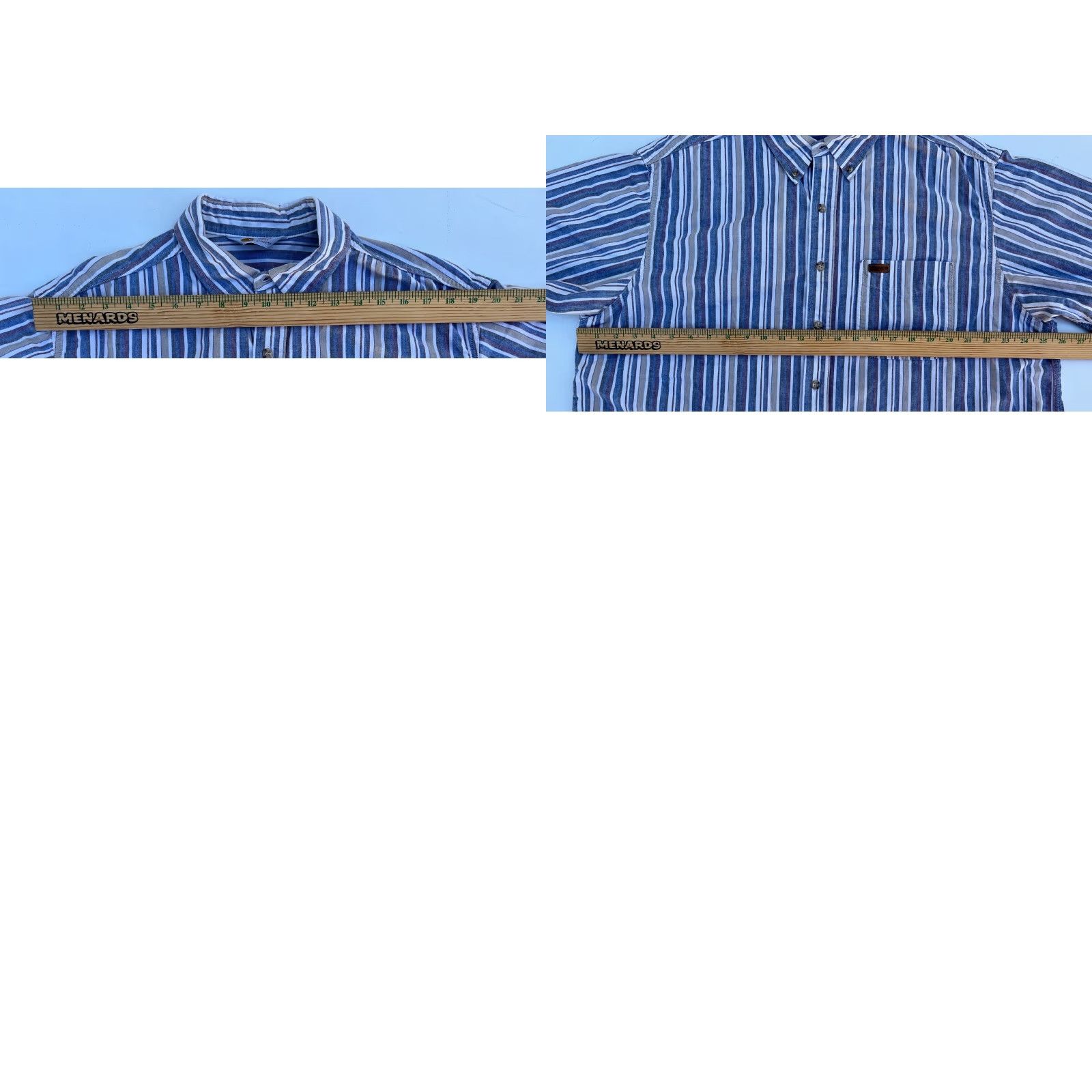 Carhartt VINTAGE Carhartt Short Sleeve Button-Down Shirt Striped XL Blue Mens Shirt Size US XL / EU 56 / 4 - 8 Thumbnail