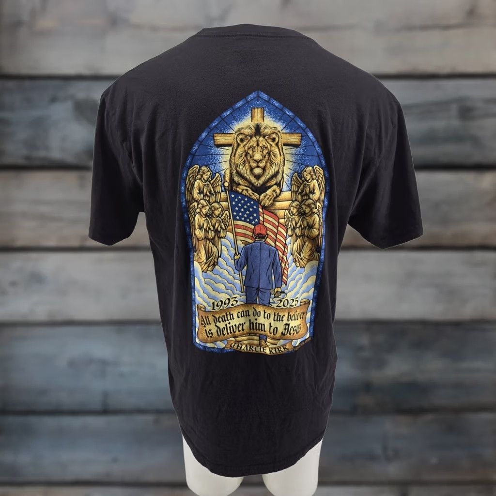 Vintage Charlie Kirk T-Shirt XL Patriotic Political Religious Graphic Cotton Tee Men Short Sleeve Size US XL / EU 56 / 4 - 1 Thumbnail