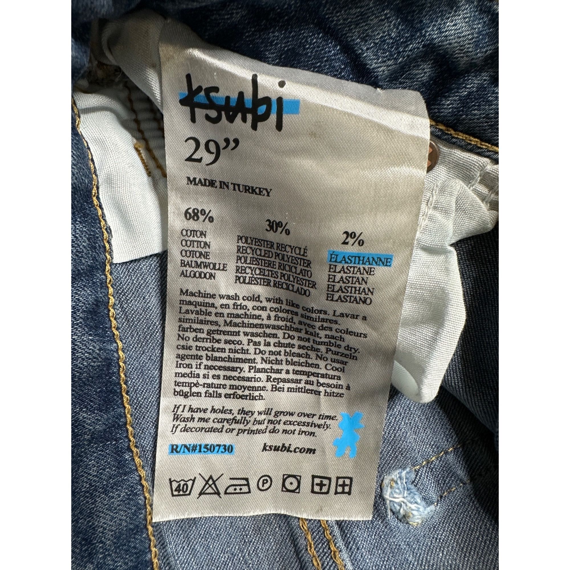 Ksubi Custom Reworked Embellished Bleached Distressed Paint Staine Size 29" - 4 Thumbnail