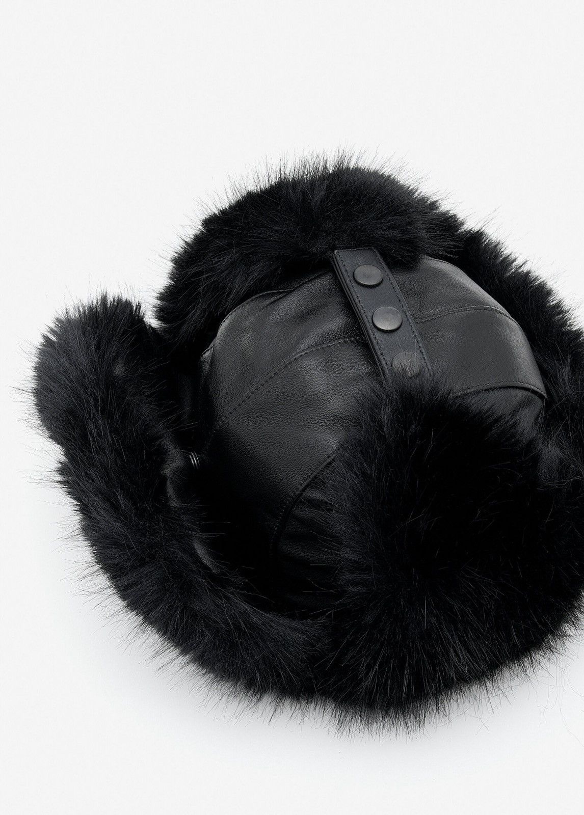 Vaquera Last Vaquera Leather Faux-Fur Trimmed Hat Size ONE SIZE - 5 Thumbnail