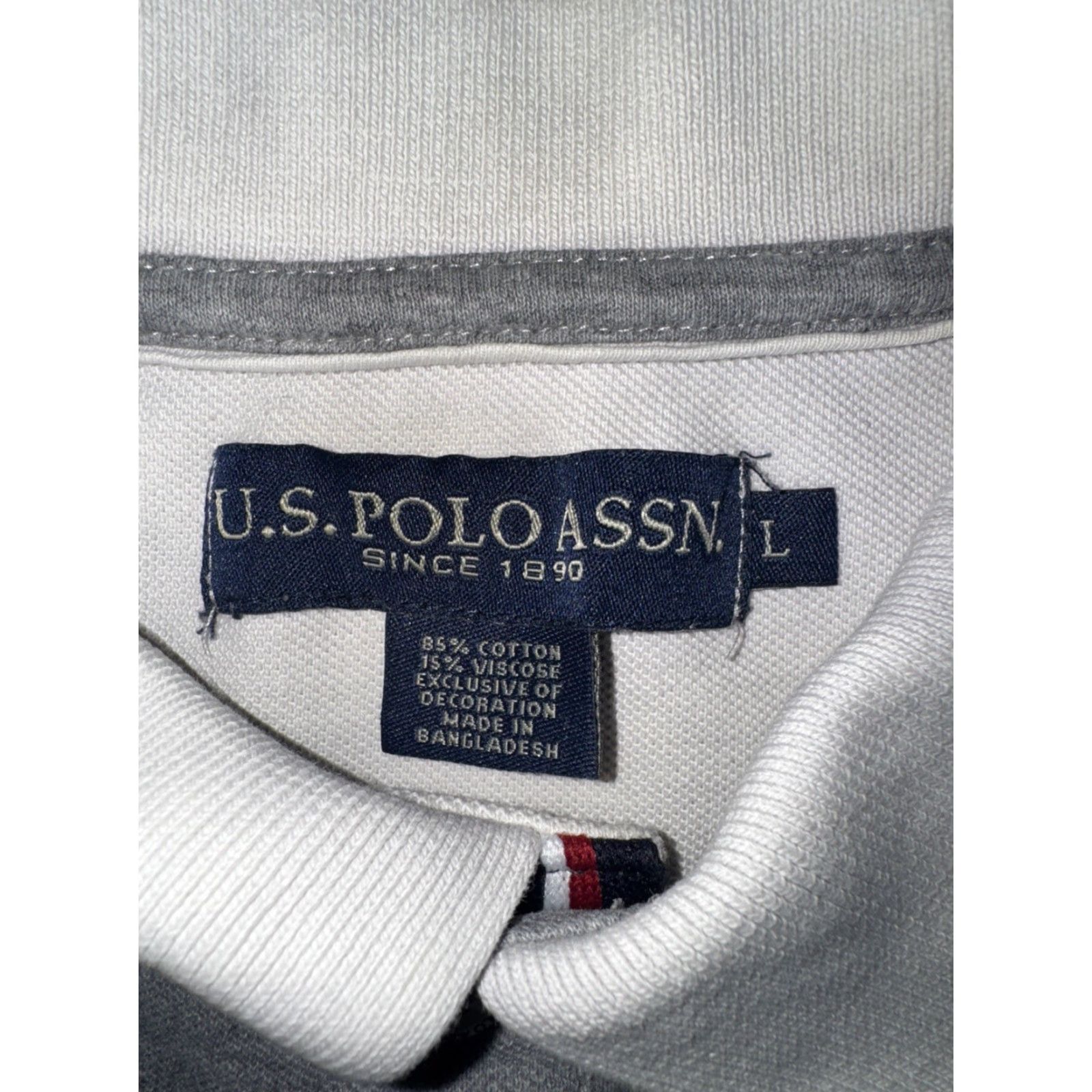 Vintage USPA Polo Assn Polo Shirt Men’s Large L Gray Embroidered Patch Preppy Casual Sportswear Size US L / EU 52-54 / 3 - 4 Thumbnail