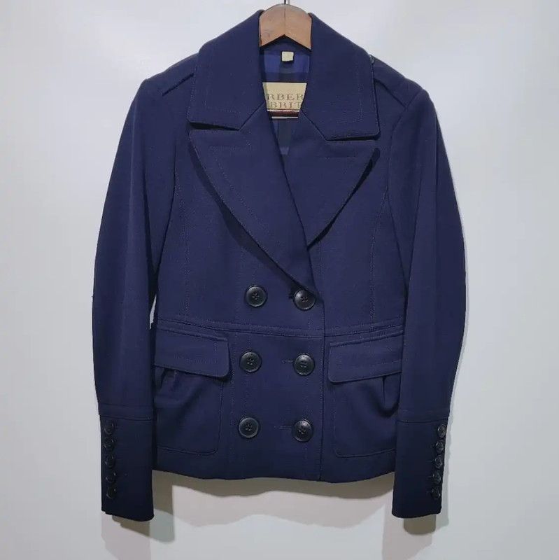 Burberry Burberry Women's L Size Navy Cotton Coat Size L / US 10 / IT 46 - 1 Thumbnail