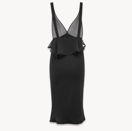 Saint Laurent Paris o1bcso1str0426 Halter Dress Silk Crepe Muslin in Black Size L / US 10 / IT 46 - 2 Thumbnail