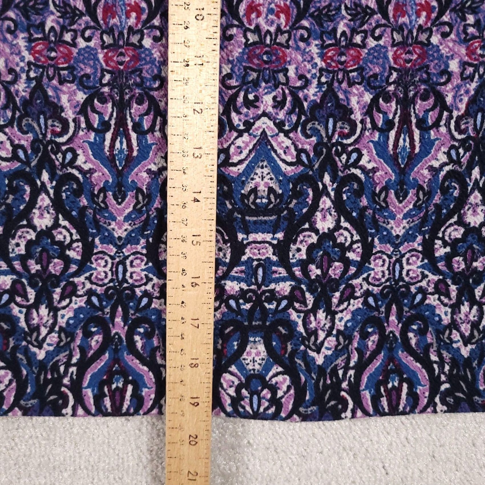 J. Jill J Jill Skirt Womens Small Lined Pull On Stretch Jacquard Floral Pattern Knee Length Multicolor Paisley 90s Art Bohemian Festival Womens Size 28" / US 6 / IT 42 - 7 Thumbnail