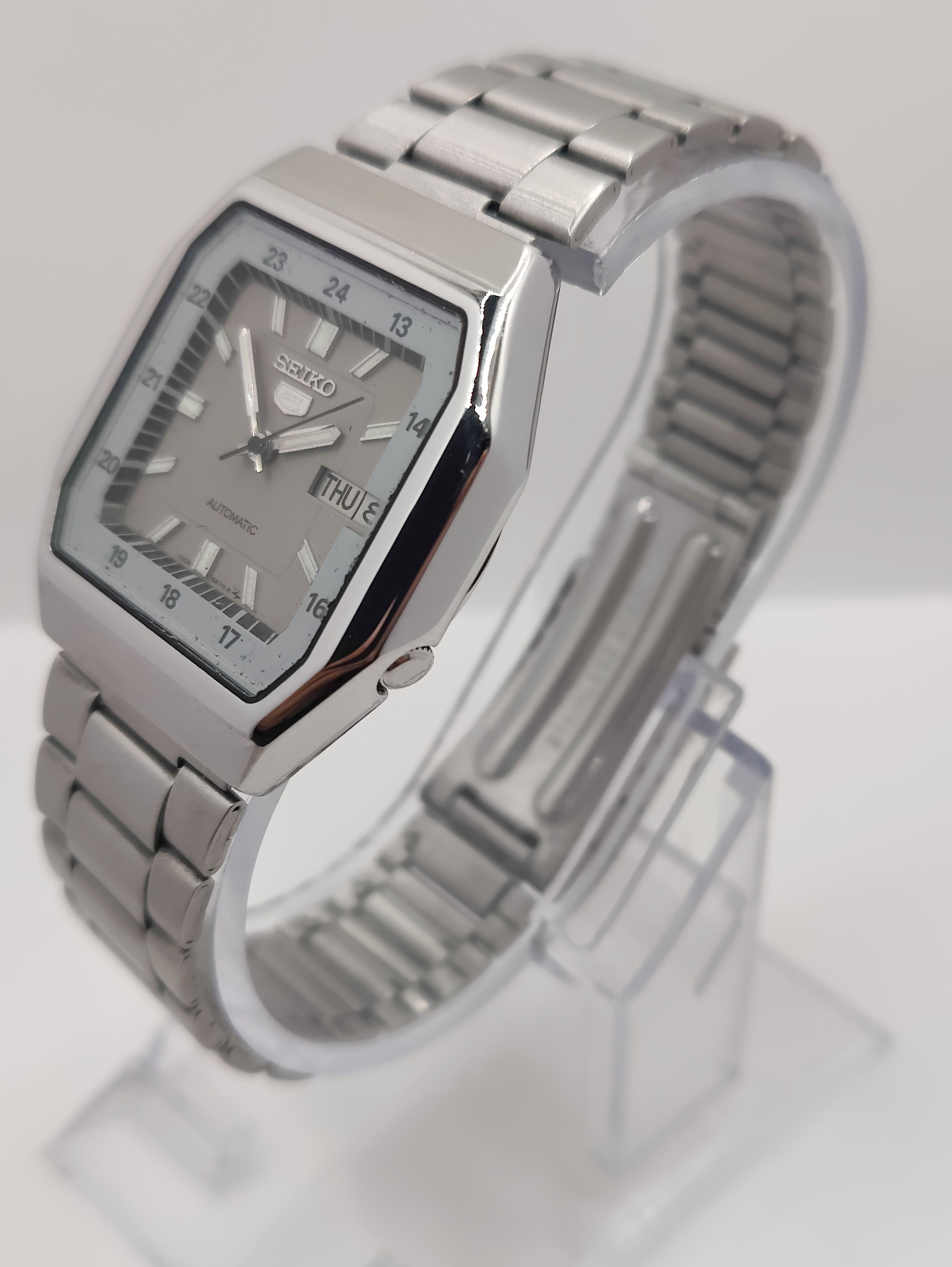 Seiko × Vintage Seiko 5 Automatic Tv Wrist Watch 17Jewels Day/Date Japan Size 34 - 3 Thumbnail
