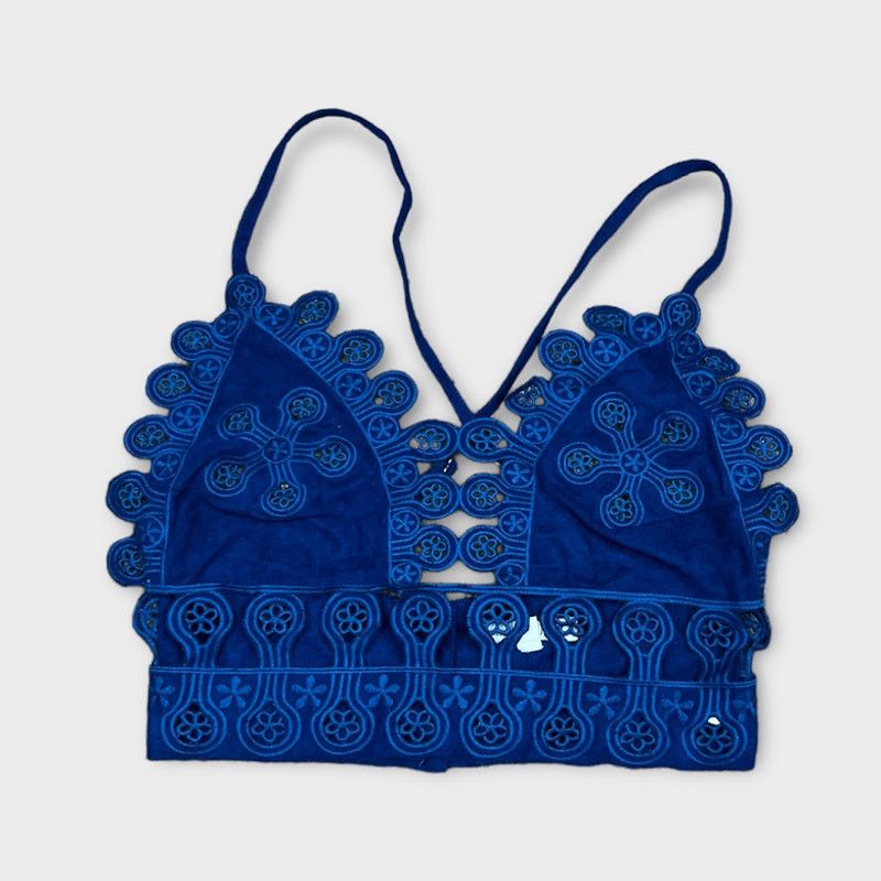 Nordstrom Honey Punch | Faux Suede Eyelet Bralette | Size Small Size S / US 4 / IT 40 - 1 Thumbnail