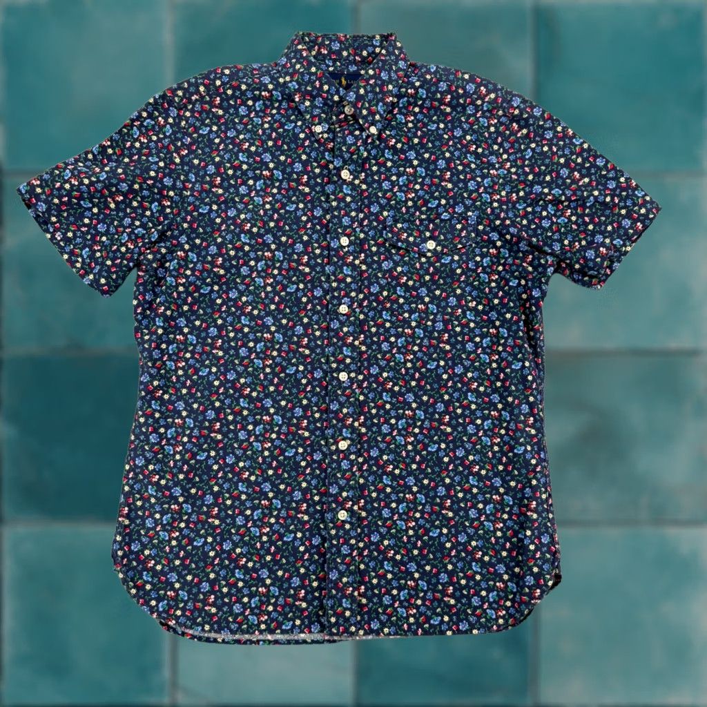 Polo Ralph Lauren Polo Ralph Lauren Mens Floral Button-Down Shirt Navy Blue Cotton Size S Size US S / EU 44-46 / 1 - 1 Thumbnail