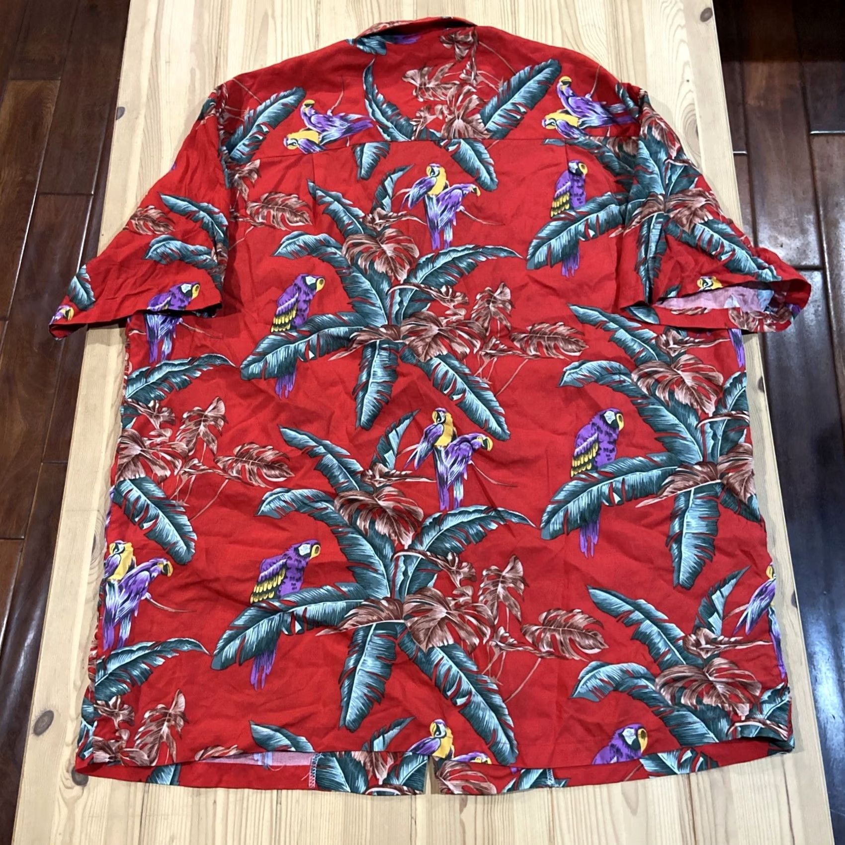 Paradise Found VINTAGE Paradise Found Shirt MEN Large Hawaiian Parrot Macaw Red Magnum PI Shirt Women? Size US L / EU 52-54 / 3 - 5 Thumbnail