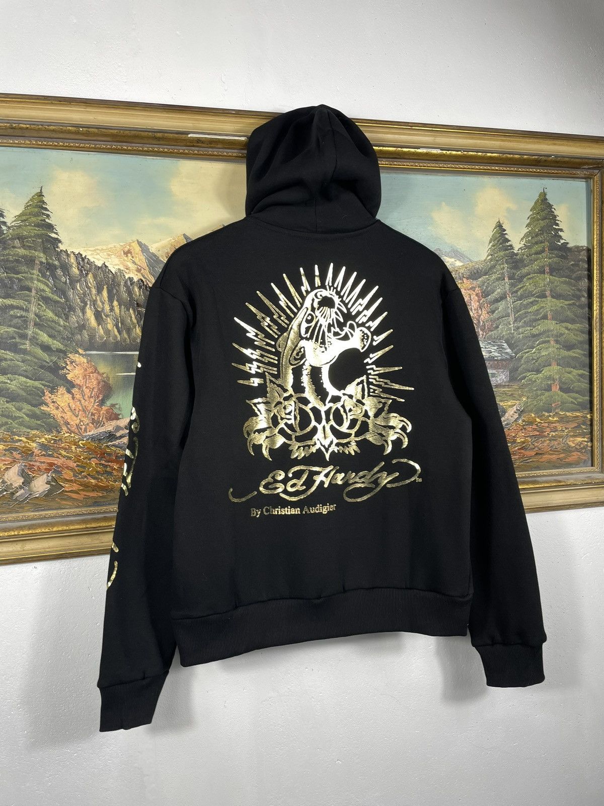 Christian Audigier × Ed Hardy × Vintage Ed Hardy Retro 00s Hoodie Sweatshirt Affliction Grunge Size M / US 6-8 / IT 42-44 - 8 Thumbnail