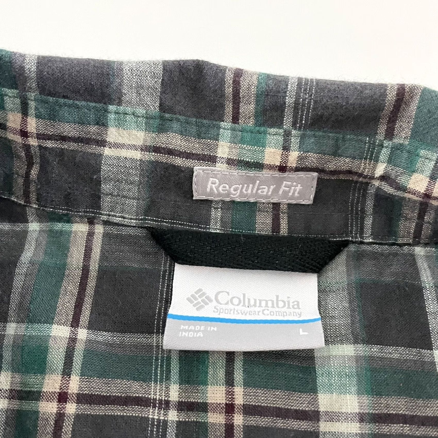 Vintage Columbia Plaid Shirt Mens L Green Gray Regular Short Sleeve Button-Up Size US L / EU 52-54 / 3 - 3 Thumbnail