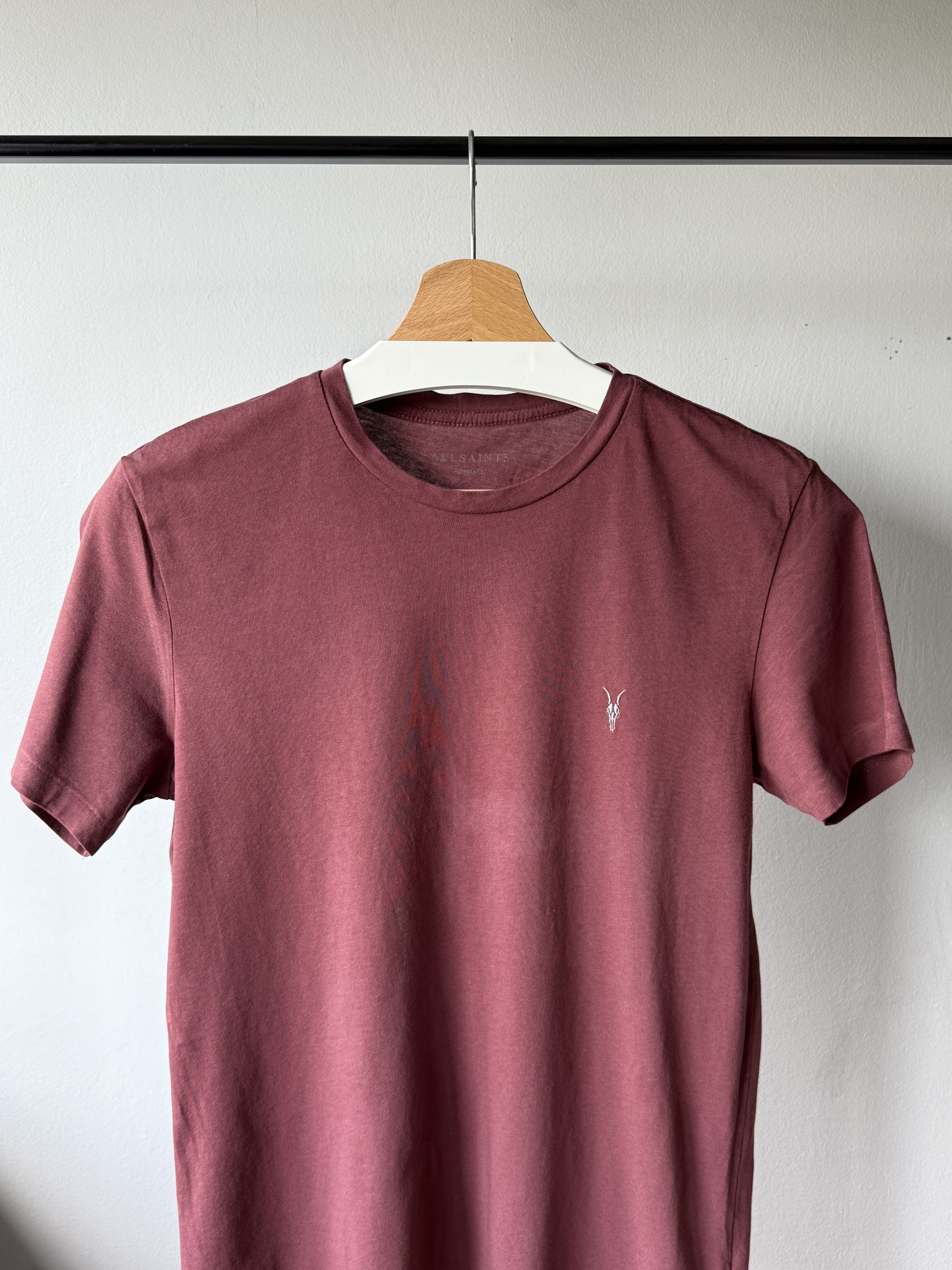 Allsaints Allsaints Tonic SS Crew Neck Burgundy Cotton Logo T-Shirt Size US XS / EU 42 / 0 - 3 Thumbnail