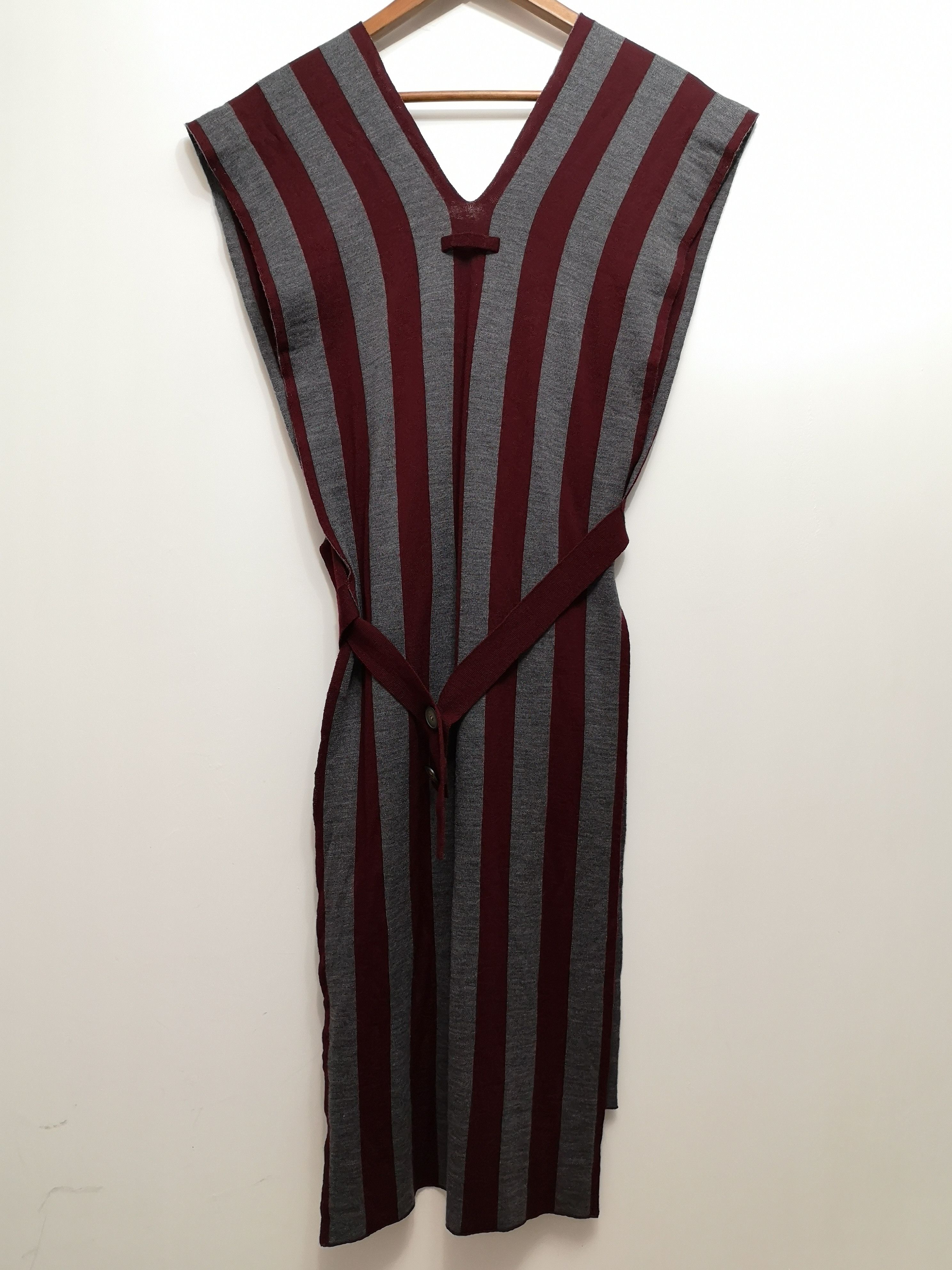 Jean Paul Gaultier × Vintage Vertical Stripe V Neck Sleeveless Sweater Knit Overlay Piece Size M / US 6-8 / IT 42-44 - 5 Thumbnail