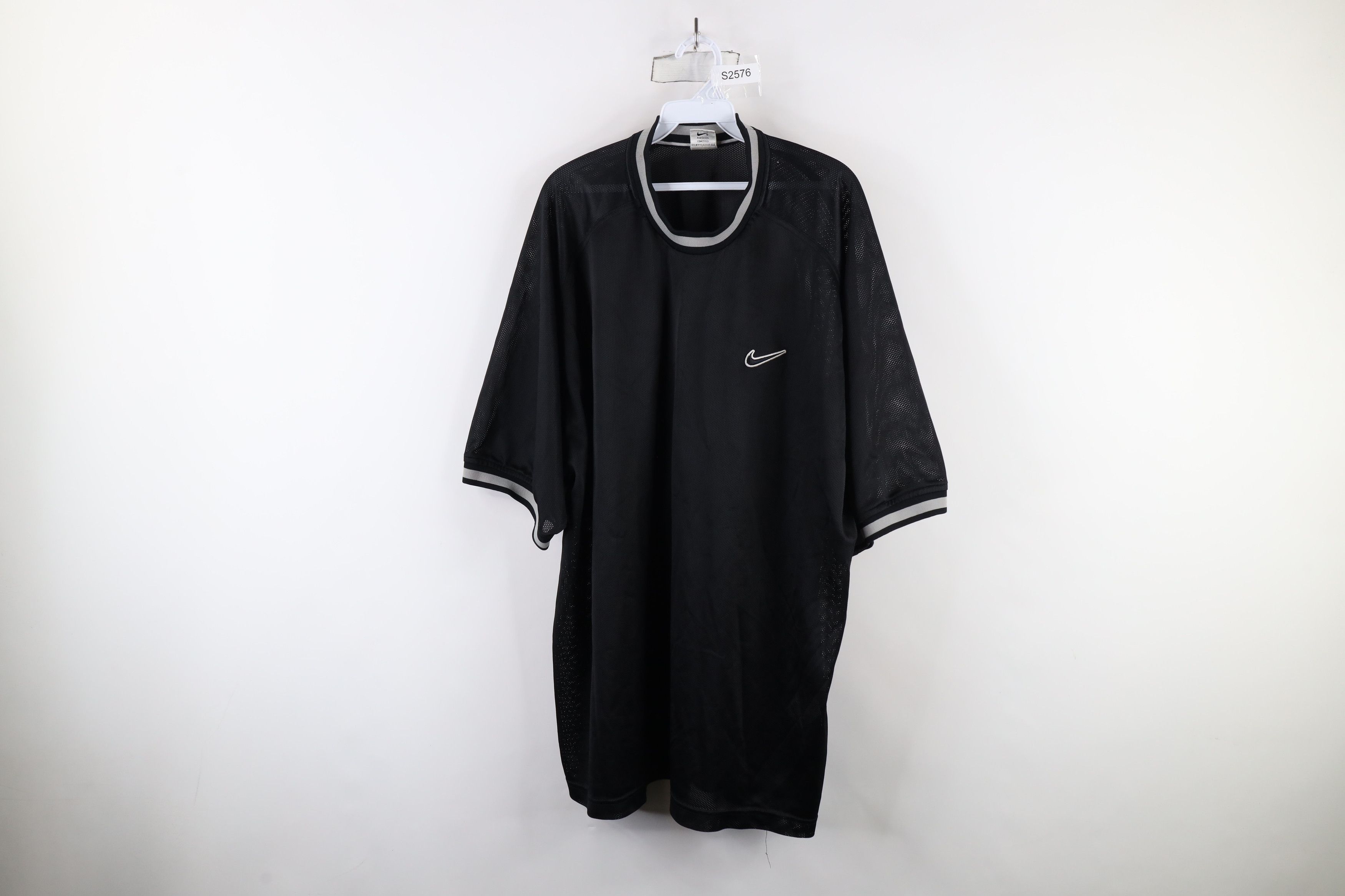 Nike × Vintage Vintage 90s Nike Scott Mini Swoosh Mesh Ringer T