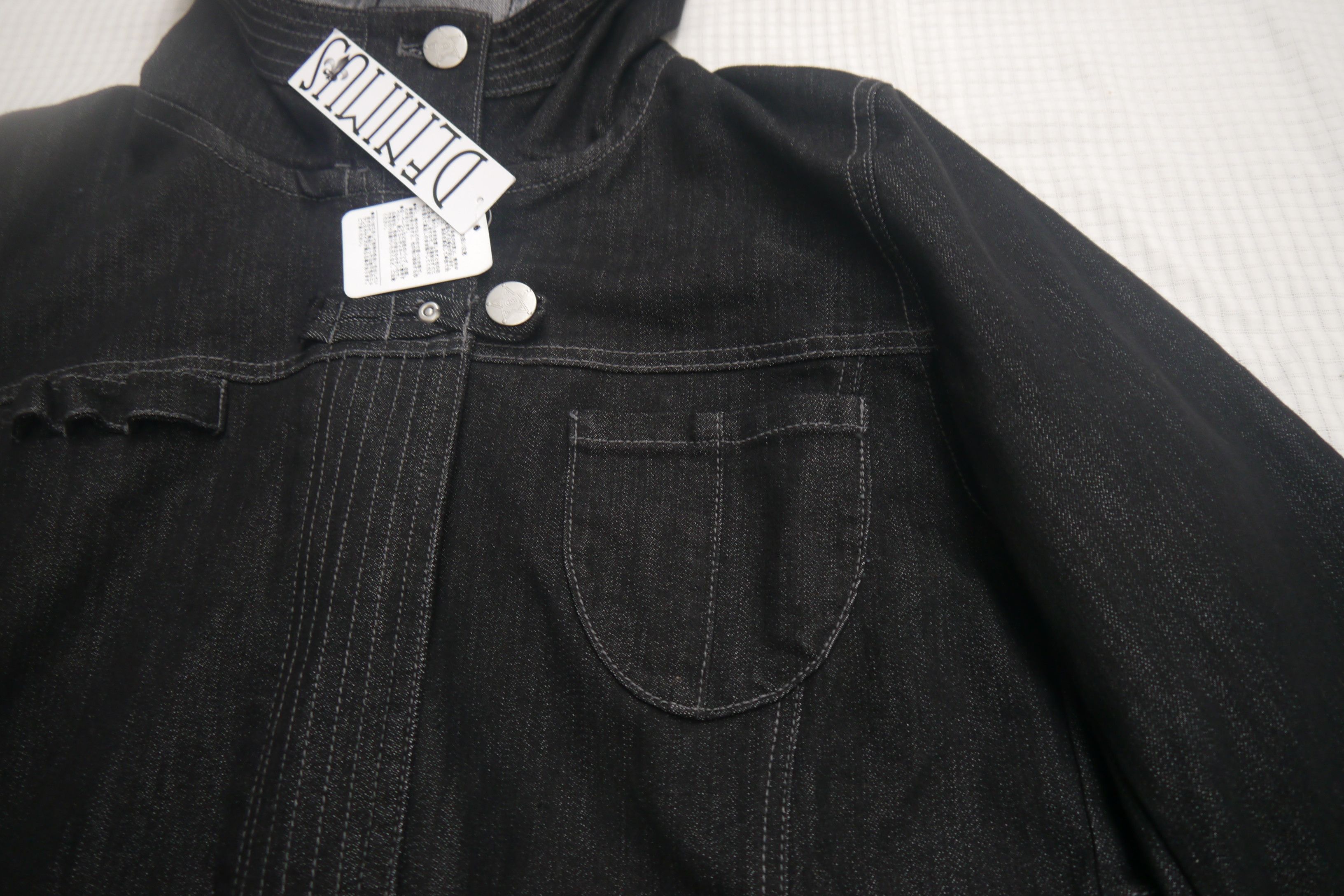 Japanese Brand (J775) Denimus Japan Black Stretch Denim Hood Women Coat XL Size XL / US 12-14 / IT 48-50 - 8 Thumbnail