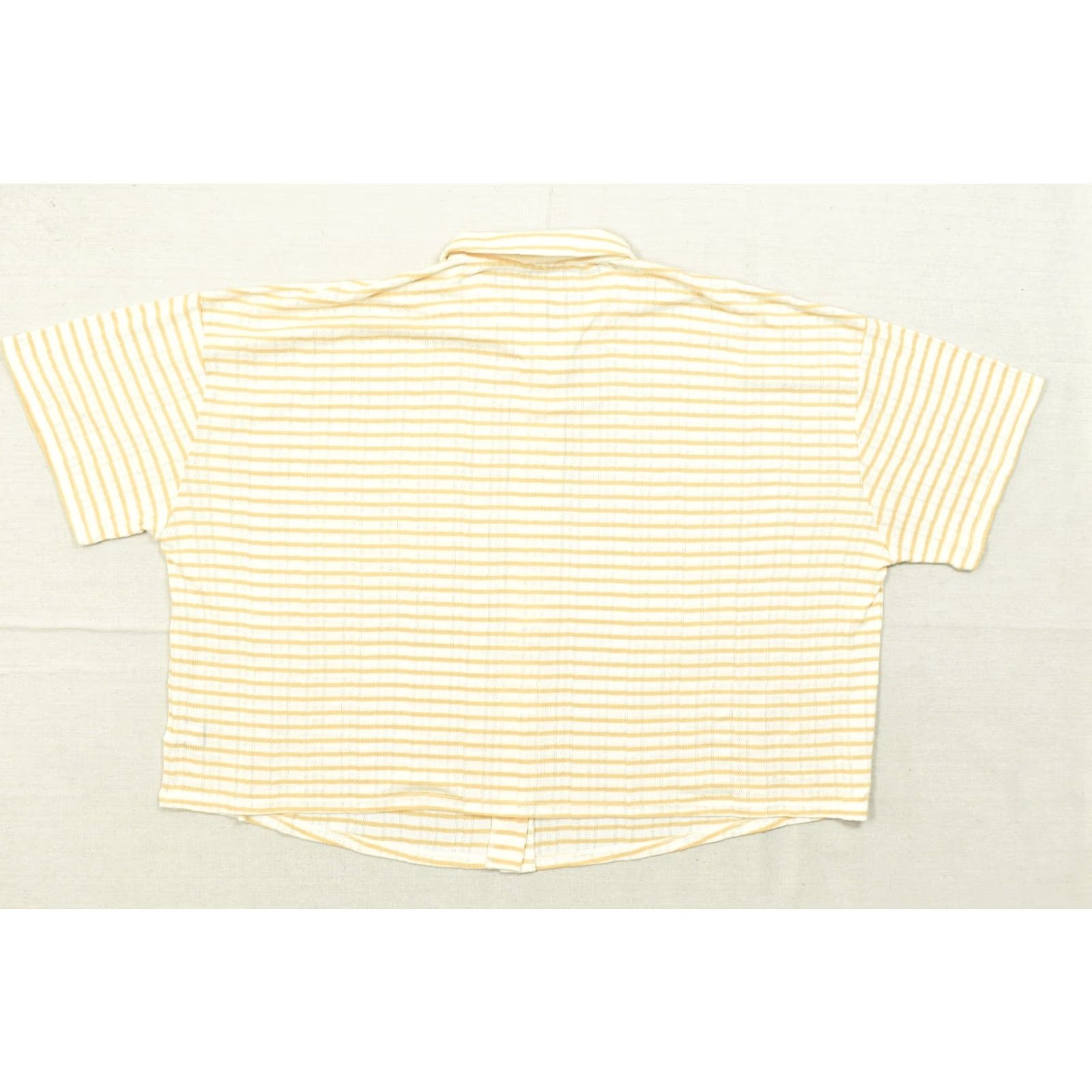 Torrid Torrid Shirt Button-Up Orange White Striped Pointelle Knit Short Sleeve Collared Button-Up Shirt Women Size 5 Plus Regular Spring Summer Casual Size S / US 4 / IT 40 - 2 Thumbnail