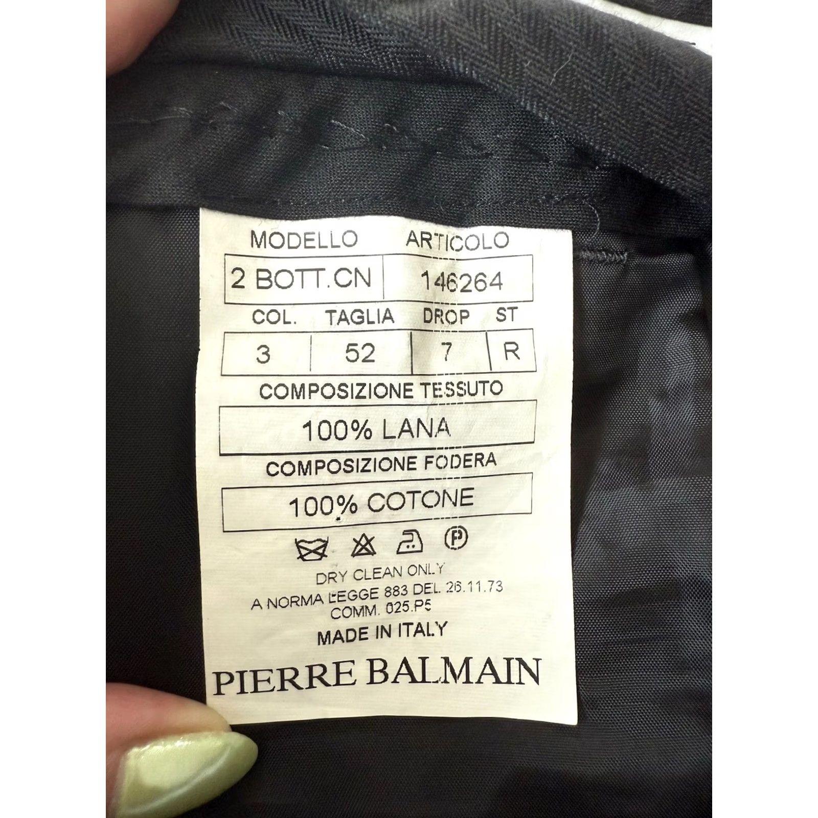 Pierre Balmain VINTAGE Balmain Pierre Dress Pants Mens 52 Slim Straight Black Pinstripe Wool 37x31 90s City Office Mens Size US 36 / EU 52 - 3 Thumbnail