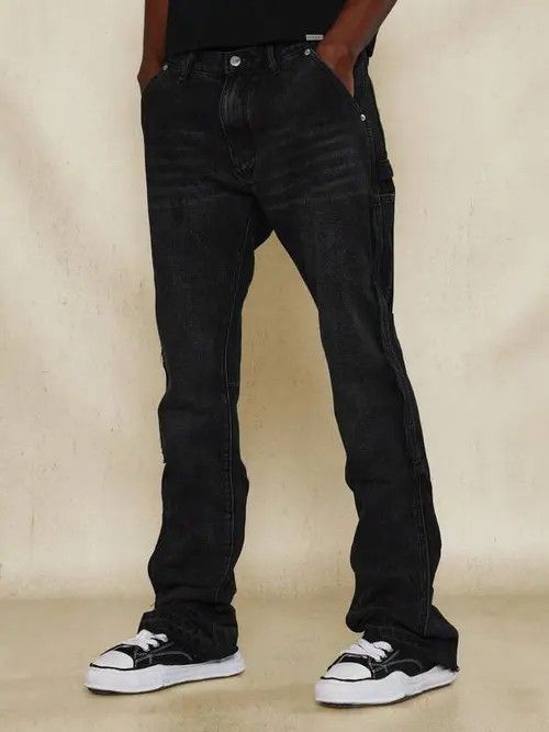 Japanese Brand × Vintage Stacked Workwear Skinny Jeans Size US 34 / EU 50 - 1 Thumbnail