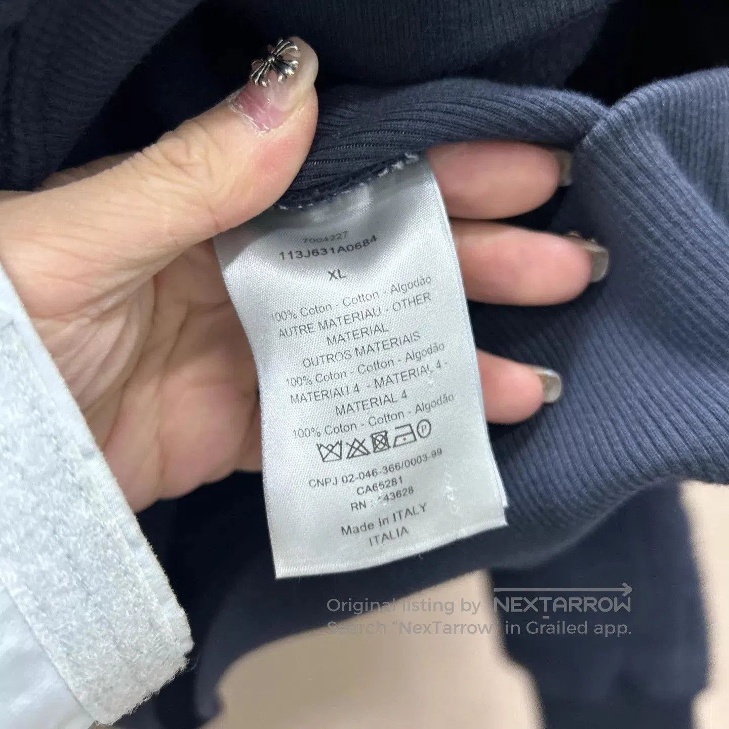 Dior Blue Textured Hoodie . Size US L / EU 52-54 / 3 - 4 Thumbnail