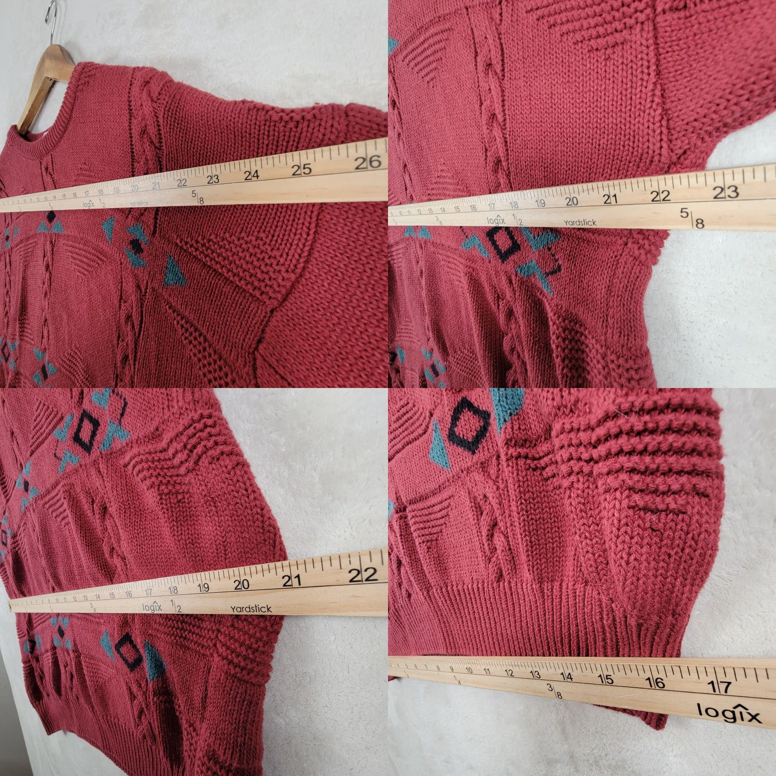 Izod VINTAGE Izod Club Mens L Knit Crewneck Sweater Red Geometric Aztec Retro 90s Size US L / EU 52-54 / 3 - 8 Thumbnail