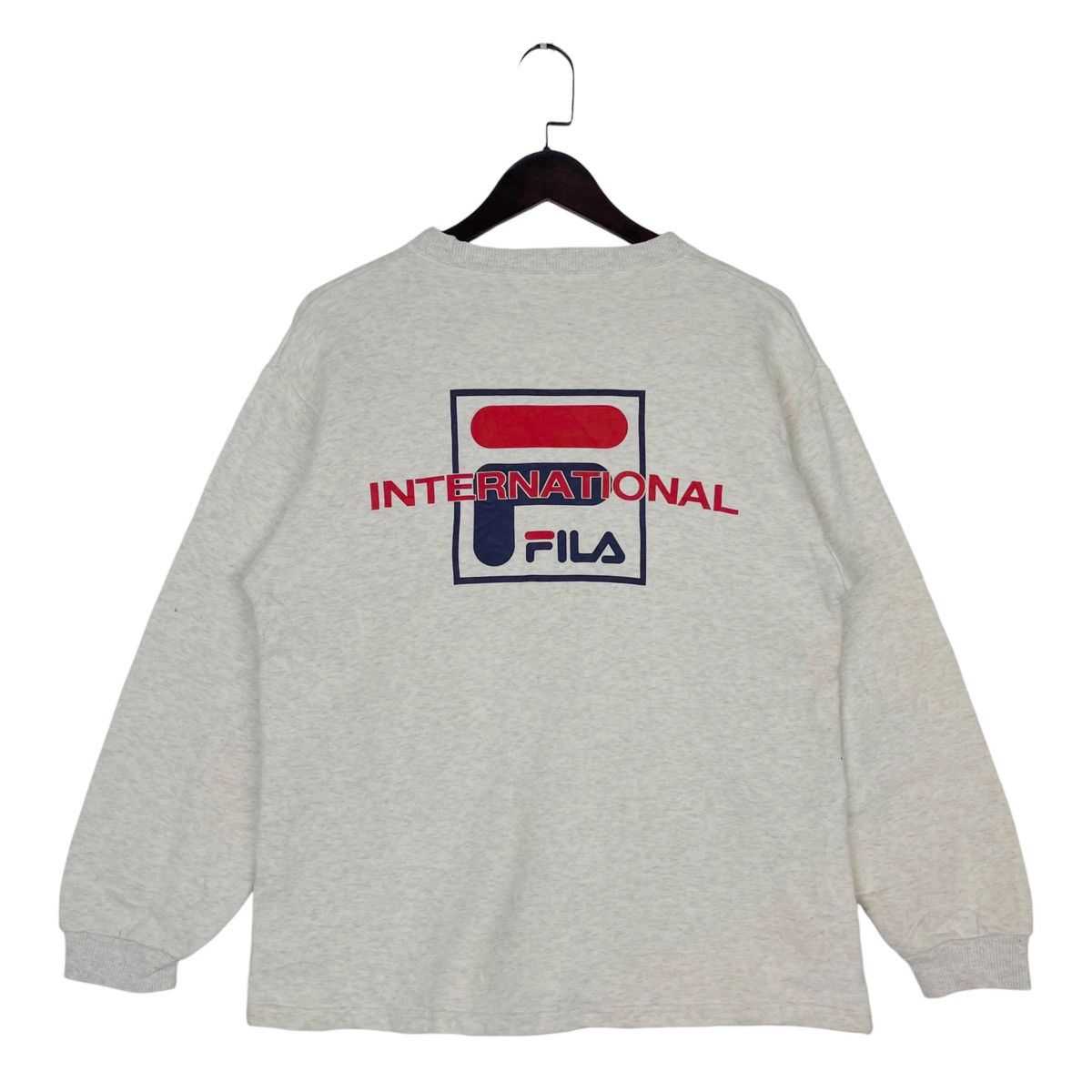 Fila × Vintage Vintage FILA Crewneck Sweatshirt Light Gray Pullover Jumper Size US L / EU 52-54 / 3 - 7 Thumbnail