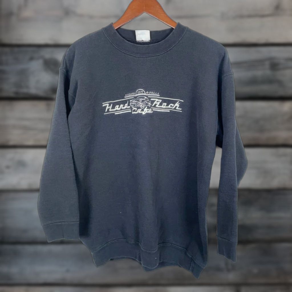 Hard Rock Cafe Vintage Yes Hard Rock Cafe Niagara Falls Sweatshirt Official Black Embroidered Medium Adult Size US M / EU 48-50 / 2 - 1 Thumbnail