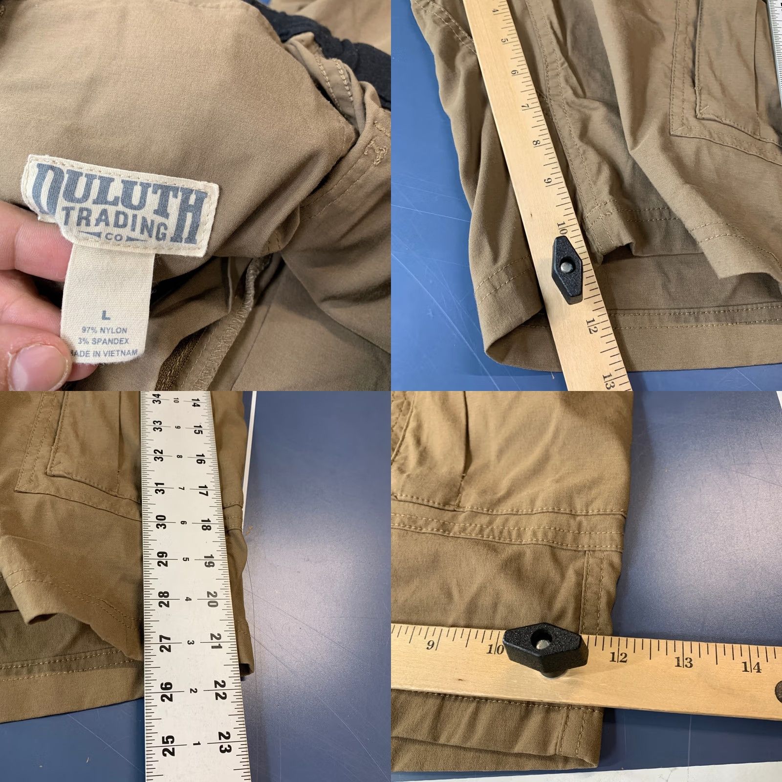 Duluth Trading Company Duluth Trading Dry on the Fly Cargo Shorts Men Large Brown Khaki Nylon Stretch Size US 35 - 8 Thumbnail