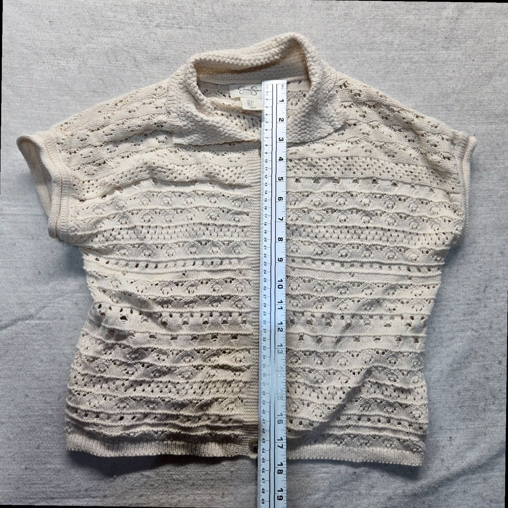 Jessica Simpson Jessica Simpson Cable Knit Sweater Vest Women's Small Ivory Size S / US 4 / IT 40 - 5 Thumbnail