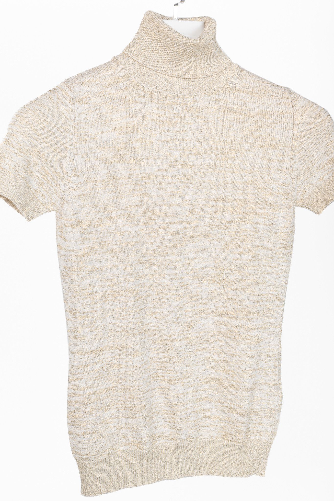 Dolce & Gabbana Dolce & Gabbana Gold-Lurex Short-Sleeve Turtleneck Sweater Size S / US 4 / IT 40 - 3 Thumbnail