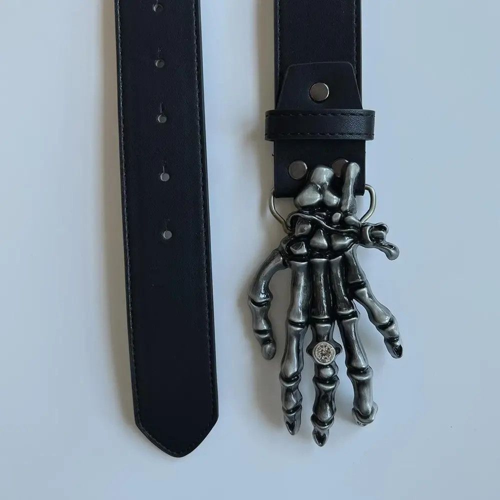 Vintage y2k 2000s vintage style skeleton grunge goth emo black belt Size ONE SIZE - 5 Thumbnail