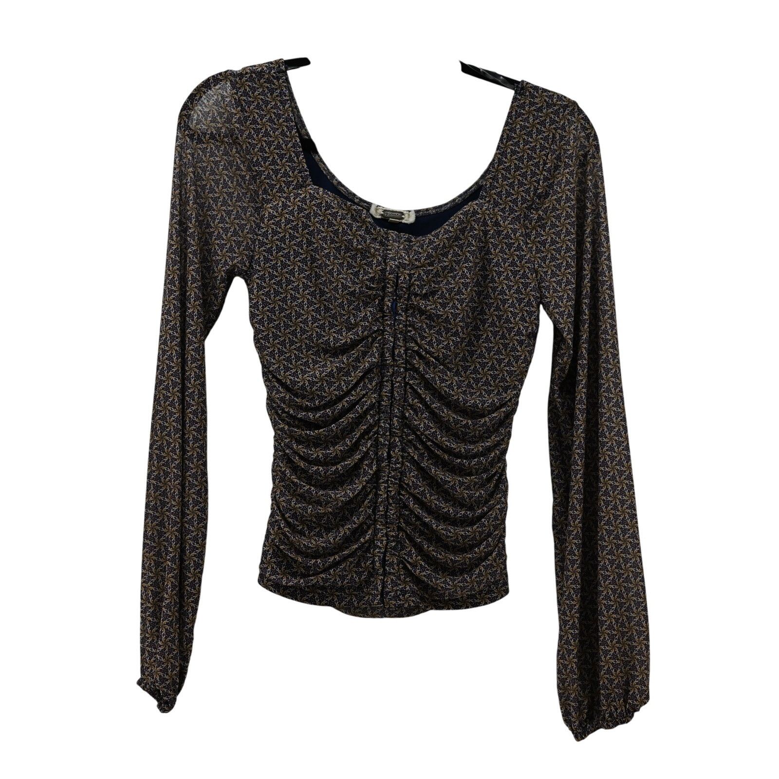 Other Gimmick Size M Floral Ruched Long Sleeve Top Y2K Style Size M / US 6-8 / IT 42-44 - 1 Thumbnail
