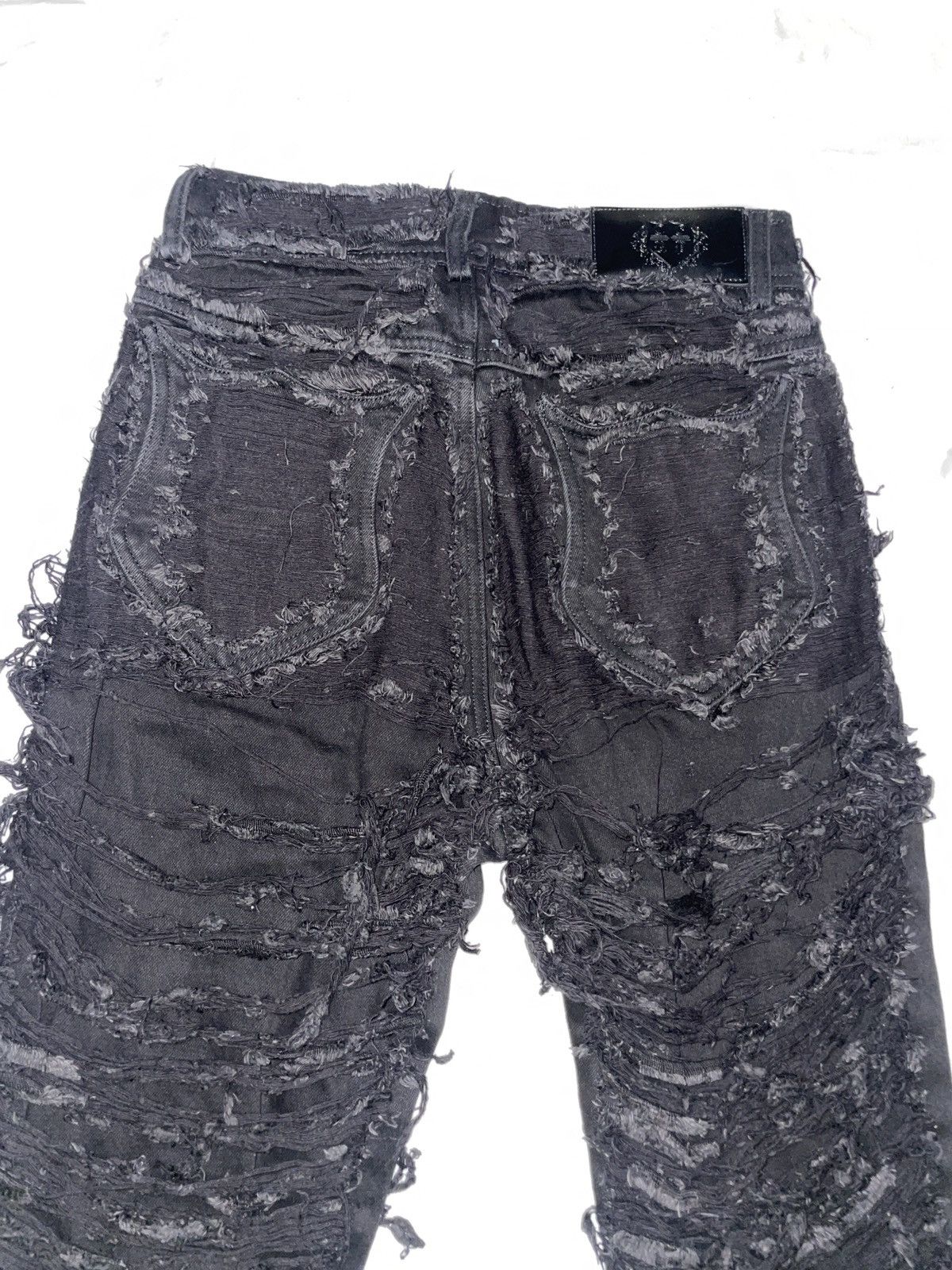 Destroy Lonely Corporate World Distressed Crest Flared Denim Size US 28 / EU 44 - 2 Thumbnail